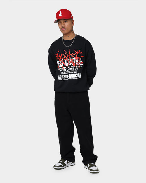 Rats Get Fat Pest Control Crewneck Black