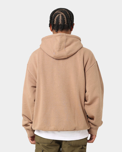 New Era Las Vegas Raiders Quarter Zip Sleeve Script Hoodie Khaki/Black