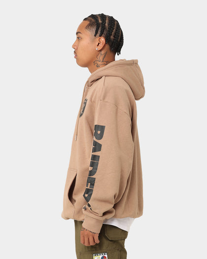 New Era Las Vegas Raiders Quarter Zip Sleeve Script Hoodie Khaki/Black