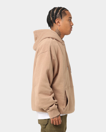 New Era New York Yankees Quarter Zip Sleeve Script Hoodie Khaki/Black