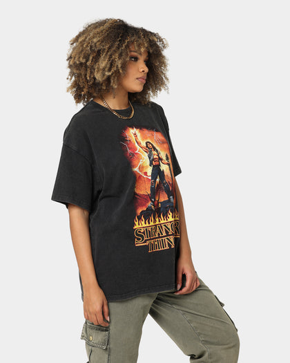 Goat Crew X Stranger Things Metal Vintage T-Shirt Vintage Black