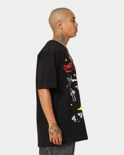 Rats Get Fat Sinners T-Shirt Black
