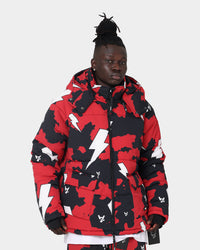 The Anti Order Storm Camo Puffer Jacket Black/Red/White