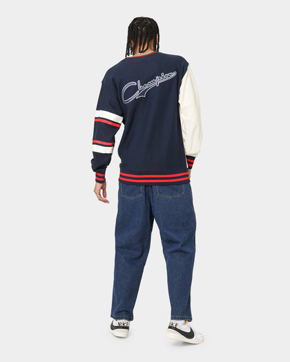 Champion Collegiate Heritage Split Crewneck Navy