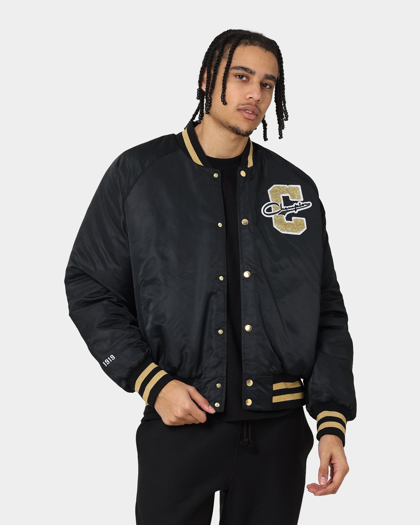Champion LFS Letterman Jacket Black/Gold | Culture Kings NZ