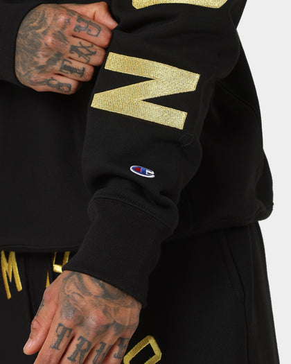 Champion Reverse Weave Large Arch Hoodie Black/Gold
