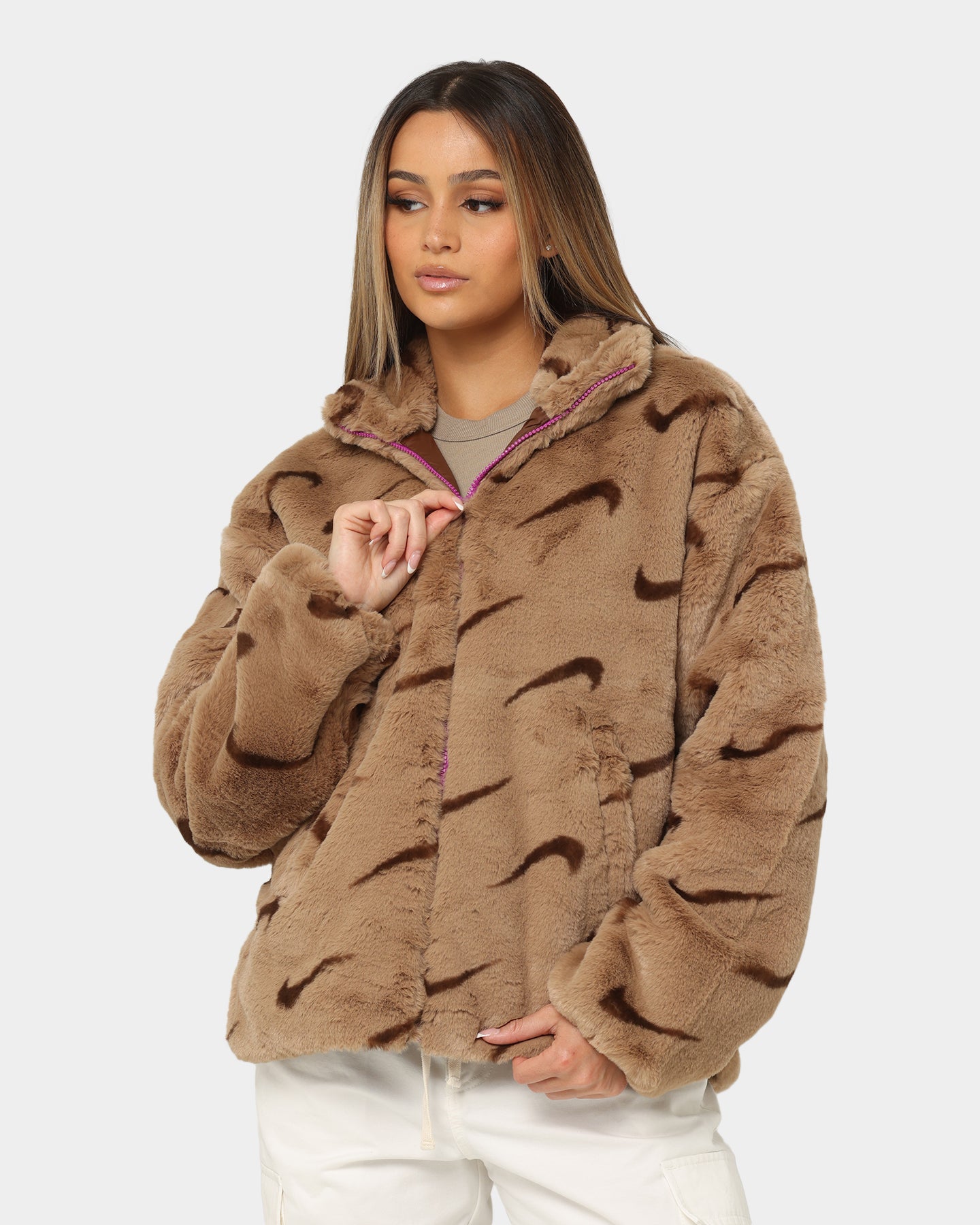 Nike Women's Nike Sportswear Faux Fur All Over Print Dark