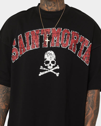 Saint Morta Members Club Boxy T-Shirt Black/Red