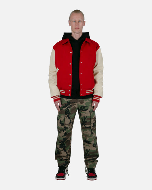 MNML Collared Varsity Jacket Red/White