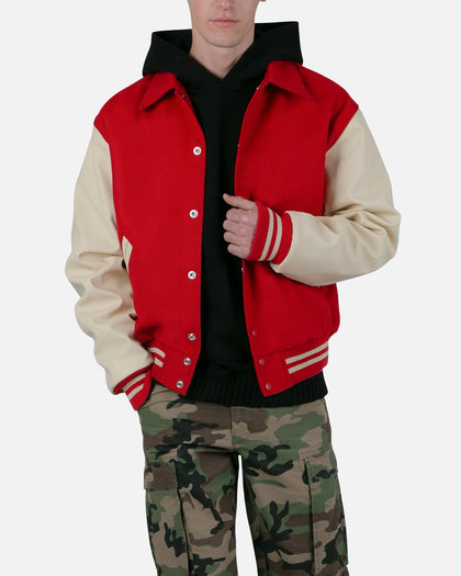 MNML Collared Varsity Jacket Red/White