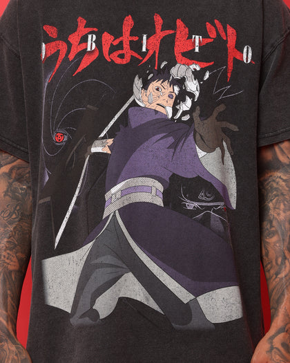 Goat Crew X Naruto Obito Heavyweight Vintage T-Shirt Vintage Black