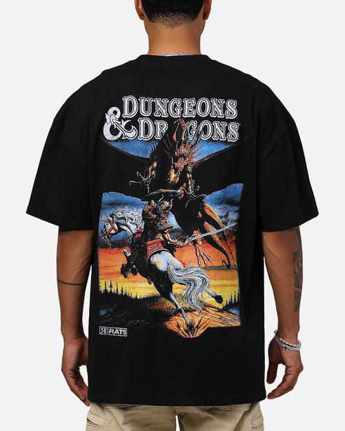Rats Get Fat X Dungeons And Dragons Wizard Heavyweight Vintage T-Shirt Black