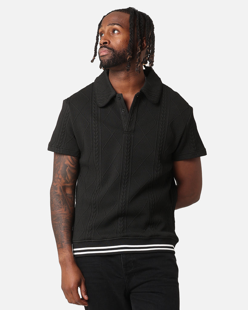 XXIII Danny Knit Polo Shirt Black | Culture Kings NZ