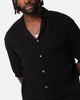 XXIII Terry Knit Button Up Shirt Black