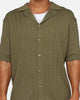 XXIII Terry Knit Button Up Shirt Khaki