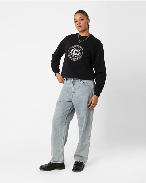 The New Establishment Women's Cornell Crest Crewneck Black