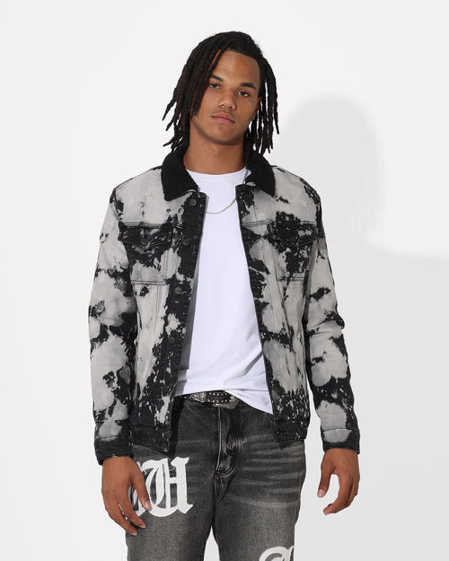 Saint Morta Splat Sherpa Jacket Black/Grey