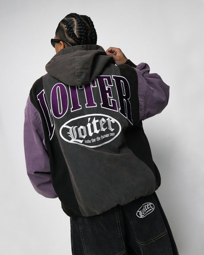 Loiter Splinter Hoodie Charcoal/Purple