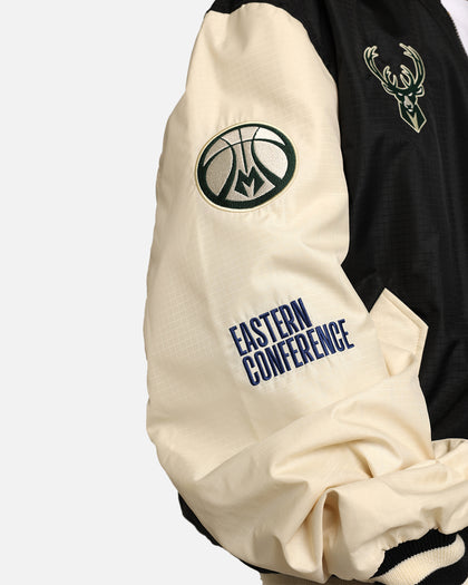 New Era X Alpha Industries Milwaukee Bucks L-2B Bomber Jacket Black