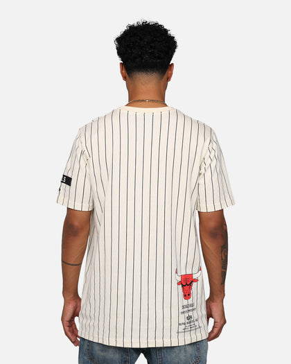 New Era X Alpha Industries Chicago Bulls Striped T-Shirt White