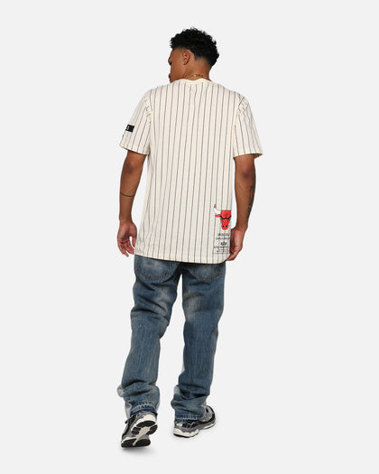 New Era X Alpha Industries Chicago Bulls Striped T-Shirt White
