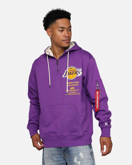 New Era X Alpha Industries Los Angeles Lakers Zipper Hoodie Purple