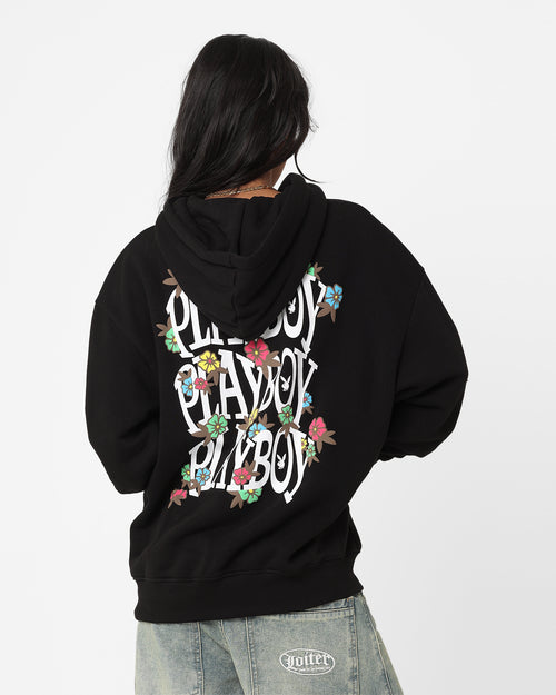 Playboy Flowers Hoodie Black