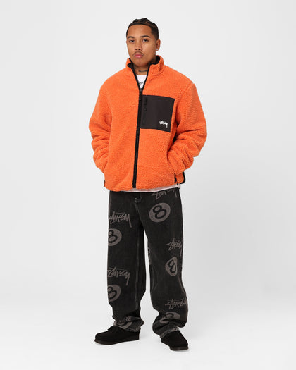 Stussy Ball Fleece Reversible Jacket Orange/Black