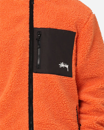 Stussy Ball Fleece Reversible Jacket Orange/Black