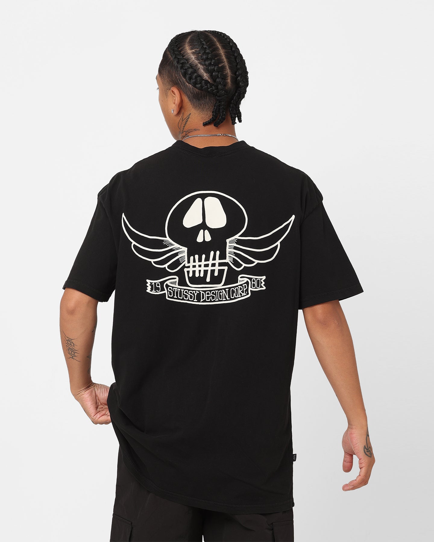 Stussy Skull Wings 50-50 T-Shirt Pigment Black | Culture Kings NZ