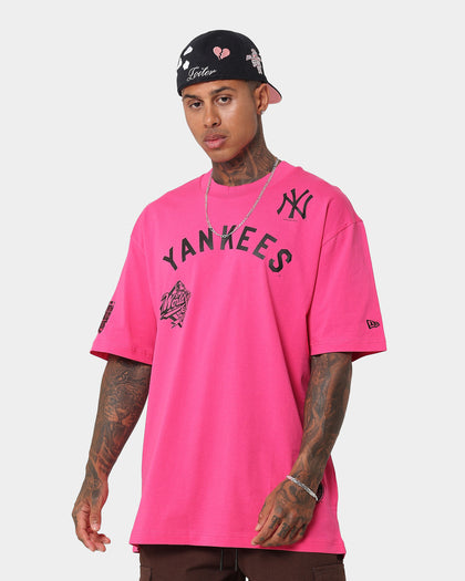 New Era New York Yankees 'Tropical Punch Script Pack' Oversized T-Shirt Hot Pink