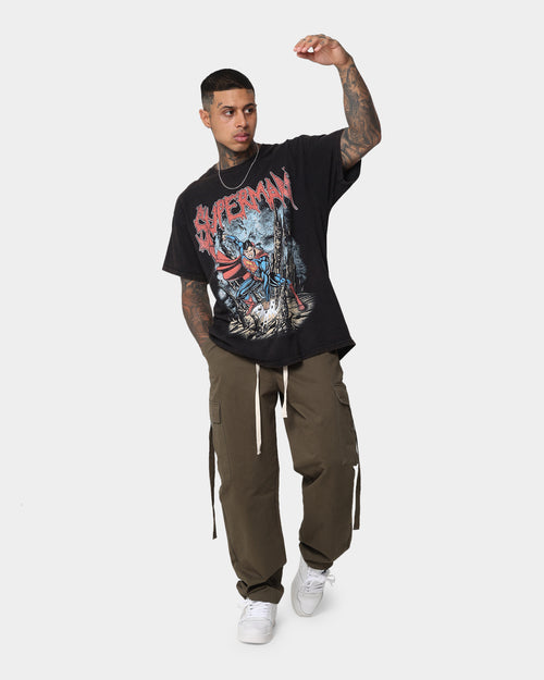 Goat Crew X DC Superman Metal Vintage T-Shirt Black Wash