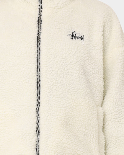 Stussy Women's Reversible Work Sherpa Jacket Black/White