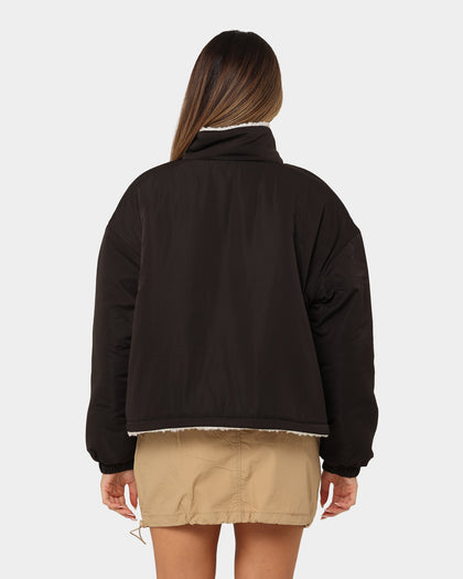 Stussy Women's Reversible Work Sherpa Jacket Black/White
