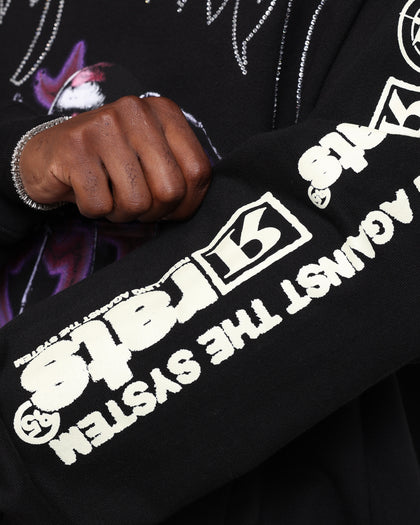 Rats Get Fat Vengeance Rhinestone Hoodie Black