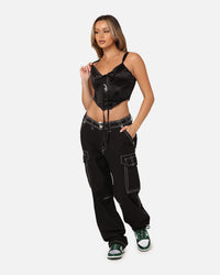 Playboy Women's Monochrome Corset Top Black