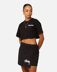 Playboy Women's Butterfly Cropped T-Shirt Black