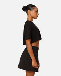 Playboy Women's Butterfly Cropped T-Shirt Black