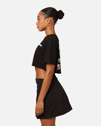 Playboy Women's Butterfly Cropped T-Shirt Black