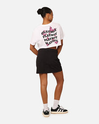 Playboy Women's Butterfly Cropped T-Shirt White