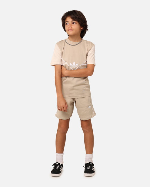 Adidas Kids' Adicolour Shorts and T-Shirt Set Wonder Beige