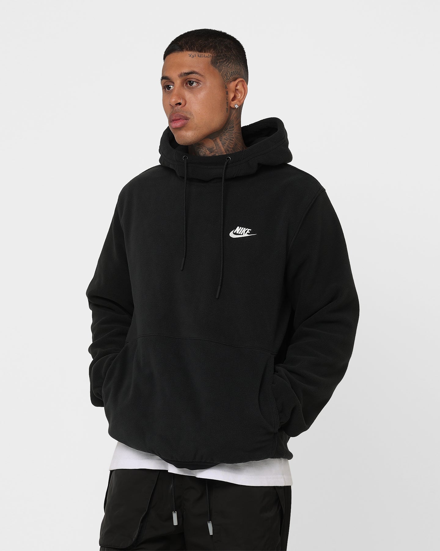 nike winter fleece zip hoodie in black