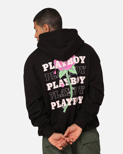 Playboy Rose Stack Hoodie Black