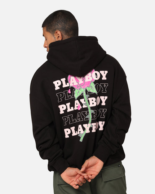 Playboy Rose Stack Hoodie Black