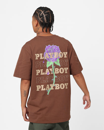 Playboy Rose Stack T-Shirt Brown