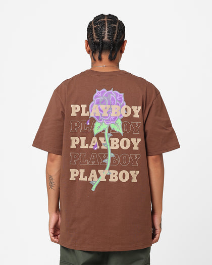 Playboy Rose Stack T-Shirt Brown
