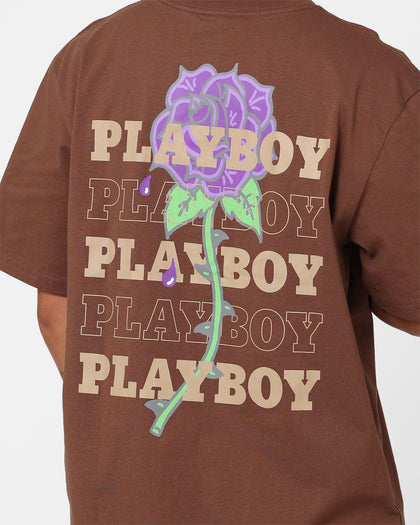 Playboy Rose Stack T-Shirt Brown