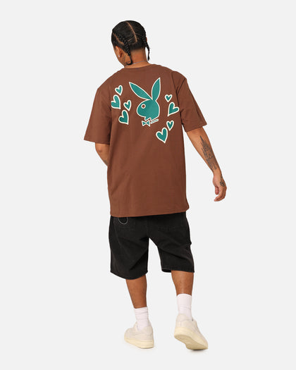 Playboy PB Heart T-Shirt Brown