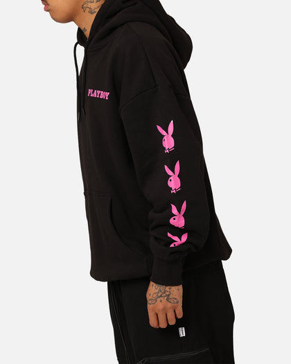 Playboy Side Bunny Stack Hoodie Black
