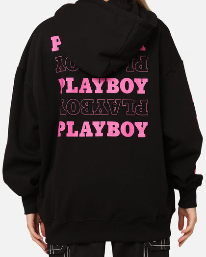Playboy Side Bunny Stack Hoodie Black